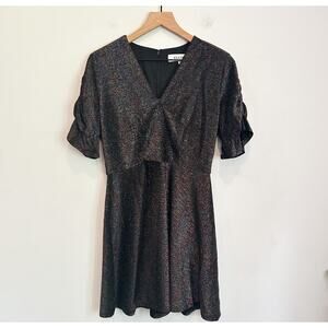 Elliatt Multi Color Sparkle Swing Dress Black Size M